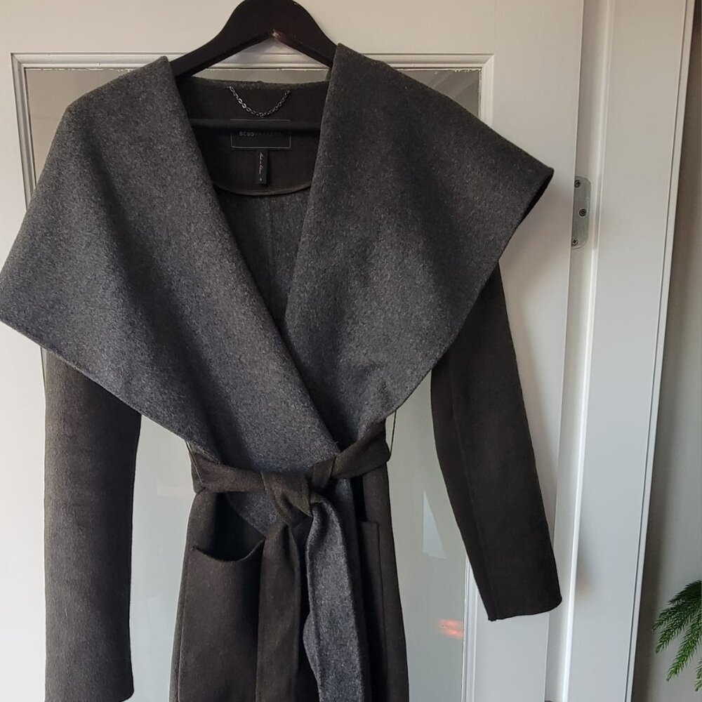 Wool Blend Chandler Wrap Coat BCBGMaxAzria